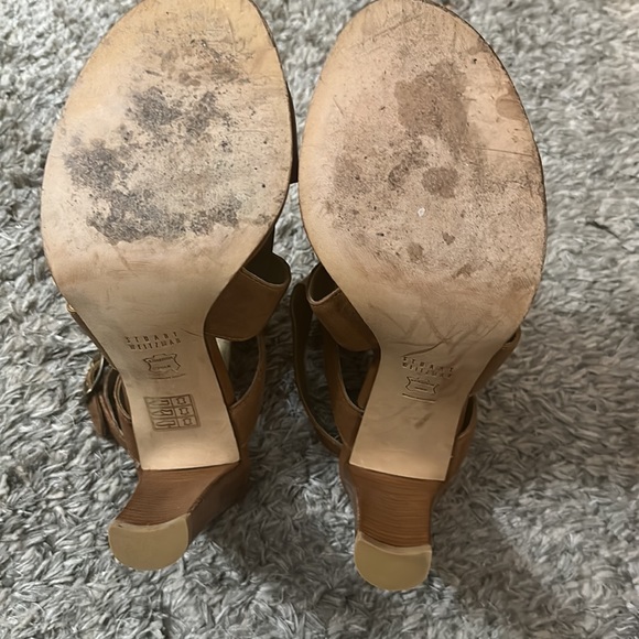 Stuart Weizmann camel leather sandals with belted ankle strap size 40.5 - Picture 8 of 8